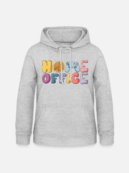 Home Office - Frauen Hoodie - Hellgrau meliert