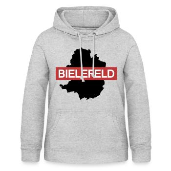 Bielefeld map - Women's Hoodie - light heather grey - Front - AI Model Female 172 light (172cm)