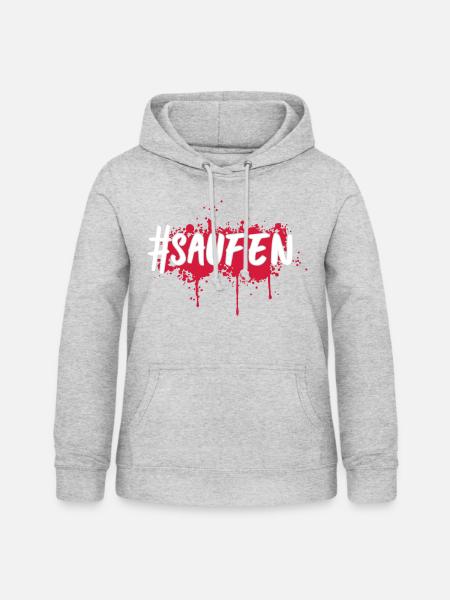 #SAUFEN - Frauen Hoodie - Hellgrau meliert