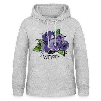 Blueberry Sketch - Frauen Hoodie - Hellgrau meliert - Vorne - AI Model Female 172 light (172cm)