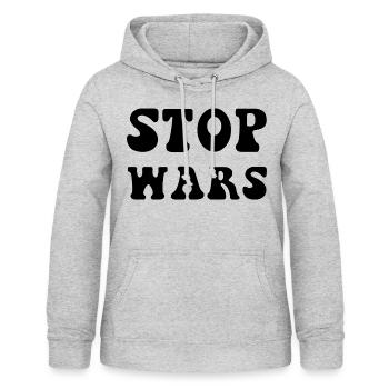Stop Wars Stop the Wars Saying - Women's Hoodie - light heather grey - Front - AI Model Female 172 light (172cm)