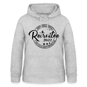 Officiellement Retraitée 2022 C plus mon problème - Sweat à capuche Femme - gris clair chiné - Devant - AI Model Female 172 light (172cm)