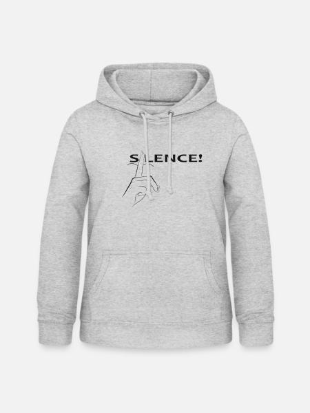 SILENCE - Frauen Hoodie - Hellgrau meliert