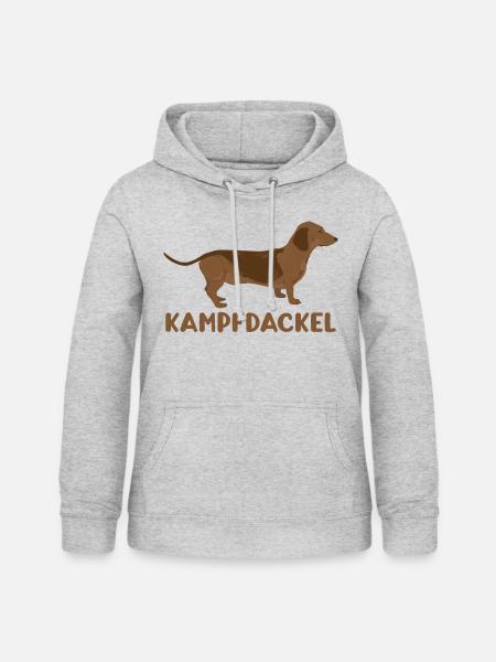 Kampfdackel lustiger Dackel Hund - Frauen Hoodie - Hellgrau meliert
