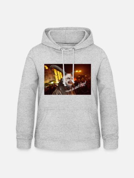 Warst du auch brav? - Frauen Hoodie - Hellgrau meliert