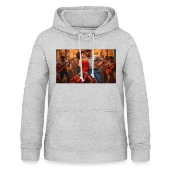 Danse salsa passionnée - Sweat à capuche Femme - gris clair chiné - Devant - AI Model Female 172 light (172cm)