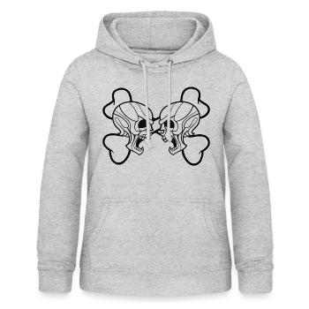 Crâne hurlant - Sweat à capuche Femme - gris clair chiné - Devant - AI Model Female 172 light (172cm)