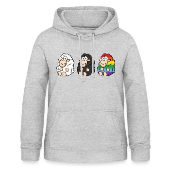 LGBT Schafe - Frauen Hoodie - Hellgrau meliert - Vorne - AI Model Female 172 light (172cm)