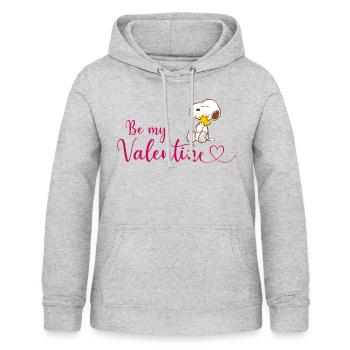 Peanuts Snoopy and Woodstock Be My Valentine - Women's Hoodie - light heather grey - Front - AI Model Female 172 light (172cm)