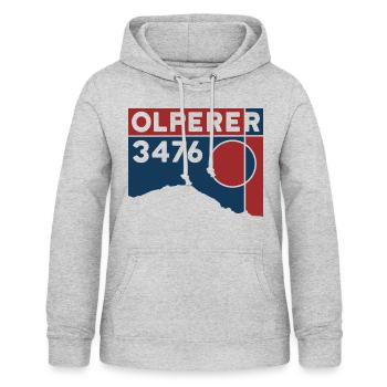 Olperer Nordgrat Brücke Überschreitung Wanderung - Frauen Hoodie - Hellgrau meliert - Vorne - AI Model Female 172 light (172cm)