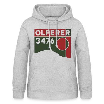Olperer Tirol Nordgrat Überschreitung Wanderung - Frauen Hoodie - Hellgrau meliert - Vorne - AI Model Female 172 light (172cm)