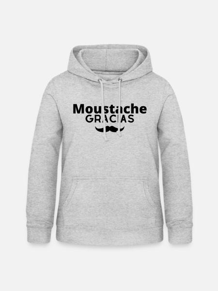 Gracias Schnurrbart - Frauen Hoodie - Hellgrau meliert