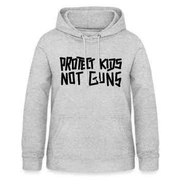 protect kids - Frauen Hoodie - Hellgrau meliert - Vorne - AI Model Female 172 light (172cm)