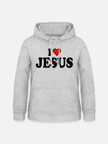 I love jesus - Frauen Hoodie - Hellgrau meliert