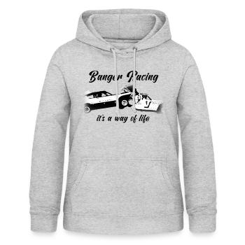 Banger Racing - c'est le mode de vie - Sweat à capuche Femme - gris clair chiné - Devant - AI Model Female 172 light (172cm)