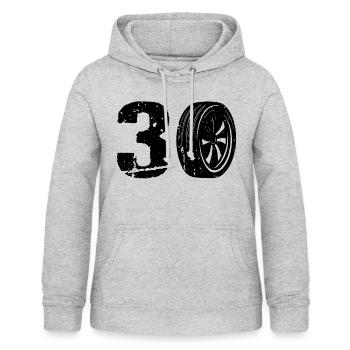 30 Sport automobile - Sweat à capuche Femme - gris clair chiné - Devant - AI Model Female 172 light (172cm)