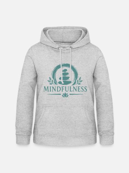 Mindfulness Achtsamkeit Zen Steine Meditation - Frauen Hoodie - Hellgrau meliert