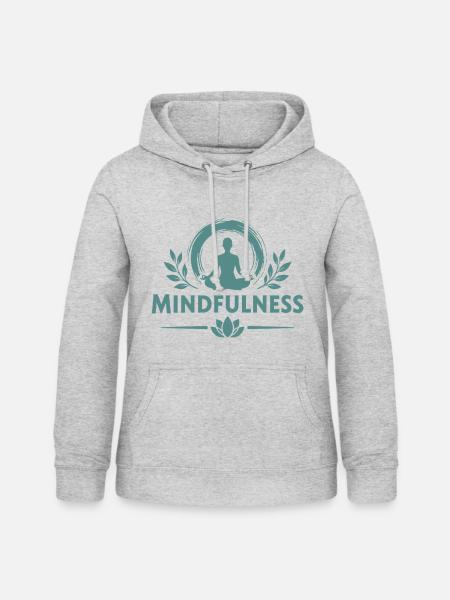 Mindfulness Achtsamkeit Meditierende Lotussitz  - Frauen Hoodie - Hellgrau meliert