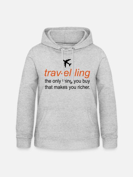 reisen - Frauen Hoodie - Hellgrau meliert