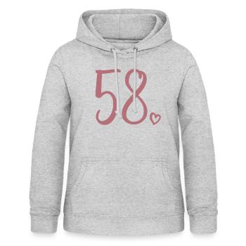 Cute Number 58, 58 Years Old, 58th Birthday Gift - Women's Hoodie - light heather grey - Front - AI Model Female 172 light (172cm)