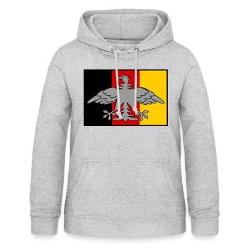 Der Adler aus Deutschland - Frauen Hoodie - Hellgrau meliert - Vorne - AI Model Female 172 light (172cm)