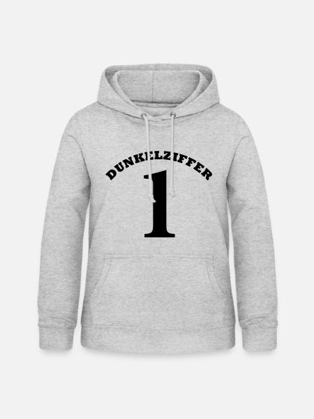 DUNKELZIFFER 1 - Frauen Hoodie - Hellgrau meliert