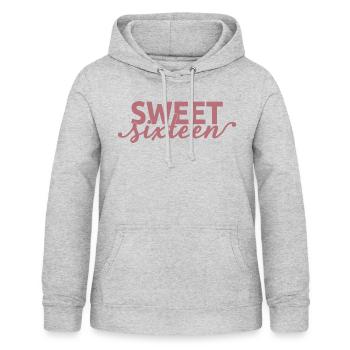 Sweet Sixteen Mignon cadeau de 16 ans - Sweat à capuche Femme - gris clair chiné - Devant - AI Model Female 172 light (172cm)