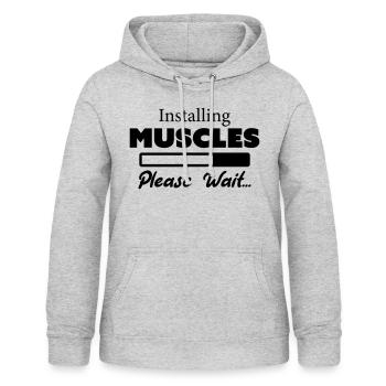 Accumulation de charge musculaire Sports grouch Sports drôle - Sweat à capuche Femme - gris clair chiné - Devant - AI Model Female 172 light (172cm)