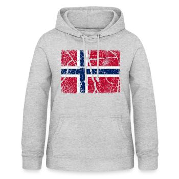 Flagge Norwegen - Frauen Hoodie - Hellgrau meliert - Vorne - AI Model Female 172 light (172cm)