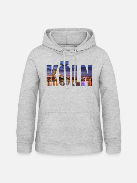 KÖLN SKYLINE - Frauen Hoodie - Hellgrau meliert