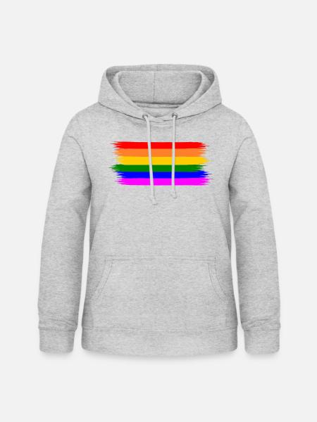 Regenbogen Regenbogenfahne - Frauen Hoodie - Hellgrau meliert