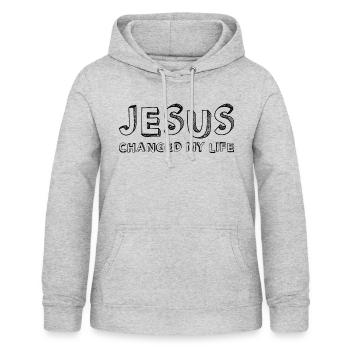 Jesus - Christ - Jesus changed my live. - Women's Hoodie - light heather grey - Front - AI Model Female 172 light (172cm)