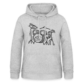 Batterie Schlagzeuger - Frauen Hoodie - Hellgrau meliert - Vorne - AI Model Female 172 light (172cm)