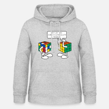 Rubik's Cube Humour Complicate Things - Sudadera con capucha para mujer - gris claro jaspeado