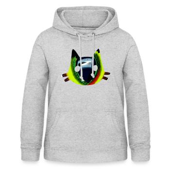 Oeil de chat en contour de chat - Sweat à capuche Femme - gris clair chiné - Devant - AI Model Female 172 light (172cm)