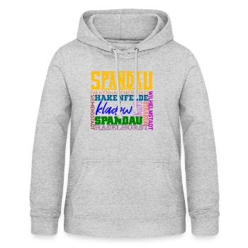 Berlin Stadtteil Spandau - Frauen Hoodie - Hellgrau meliert - Vorne - AI Model Female 172 light (172cm)