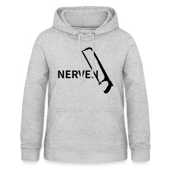 Nervensäge Nerven Säge Vector Farbe frei wählbar - Frauen Hoodie - Hellgrau meliert - Vorne - AI Model Female 172 light (172cm)