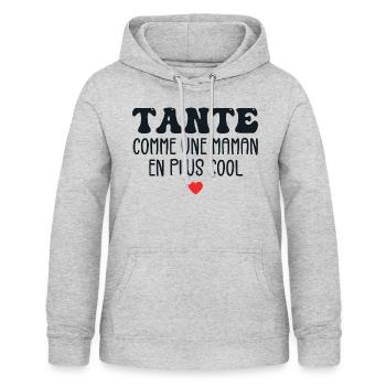 Tante Comme Une Maman Cool Humour Tata Cadeau - Sweat à capuche Femme - gris clair chiné - Devant - AI Model Female 172 light (172cm)