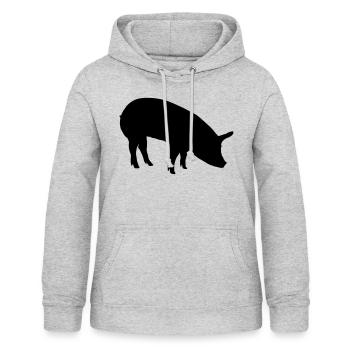 Sow pig schnitzel vecteur couleur sélectionnable - Sweat à capuche Femme - gris clair chiné - Devant - AI Model Female 172 light (172cm)