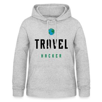 HACKER DE VOYAGE - POINTS DE BONUS DE CARTE DE CRÉDIT - Sweat à capuche Femme - gris clair chiné - Devant - AI Model Female 172 light (172cm)