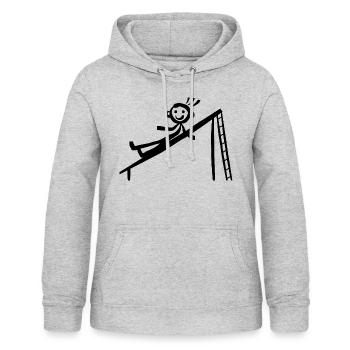 Die Rutschbahn runter Rutschen - Frauen Hoodie - Hellgrau meliert - Vorne - AI Model Female 172 light (172cm)