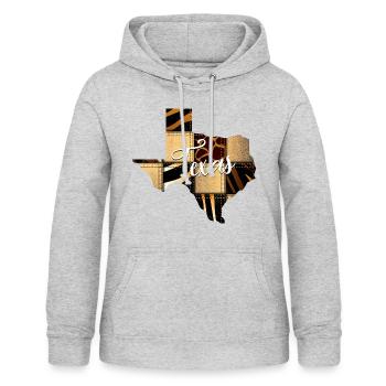 Texas Leopard Denim Karte - Frauen Hoodie - Hellgrau meliert - Vorne - AI Model Female 172 light (172cm)