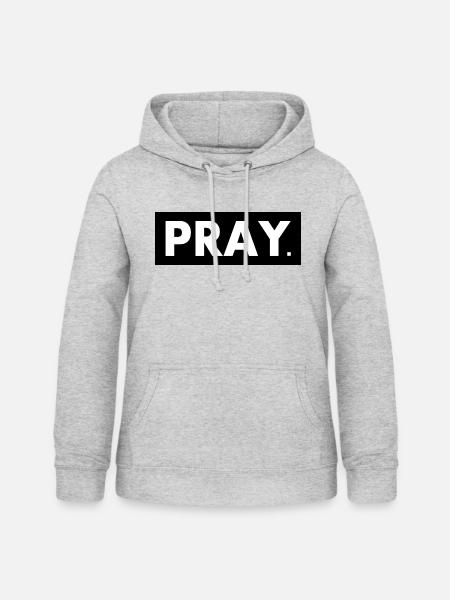 Pray - Frauen Hoodie - Hellgrau meliert