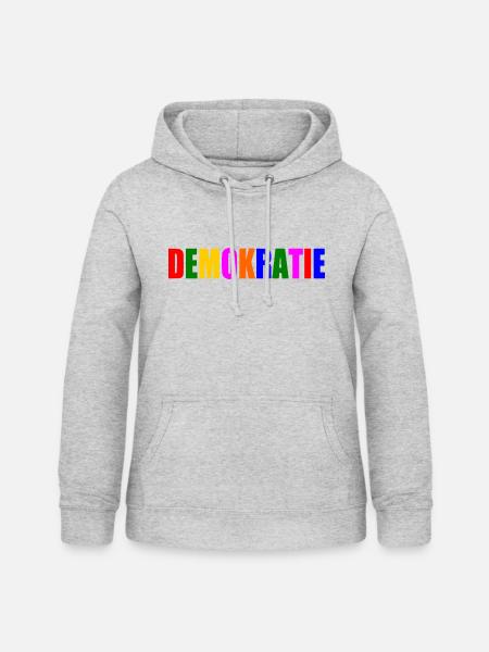Demokratie - Frauen Hoodie - Hellgrau meliert