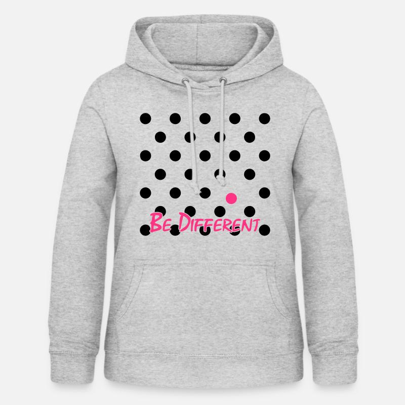 Différents points de polka - Sweat à capuche Femme - gris clair chiné