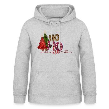 Ho Ho Ho Weinachts Frohes Fest Weihnachten - Frauen Hoodie - Hellgrau meliert - Vorne - AI Model Female 172 light (172cm)