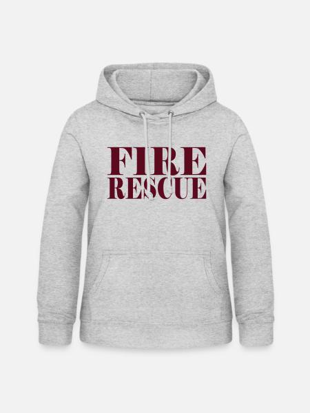 FIRE RESCUE - Frauen Hoodie - Hellgrau meliert