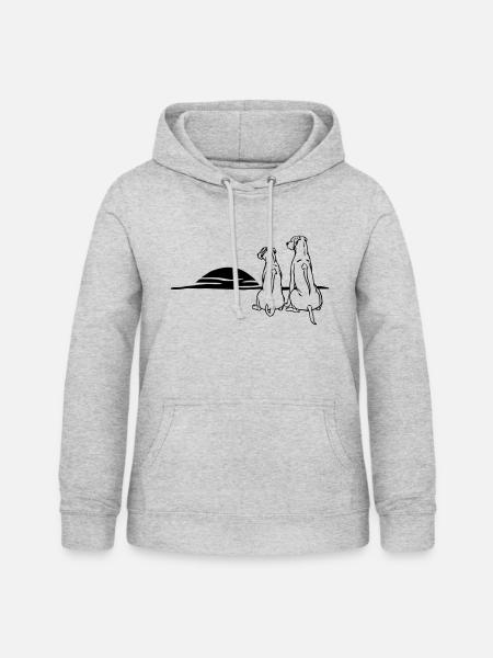 2 Rhodesian Ridgebacks - Frauen Hoodie - Hellgrau meliert