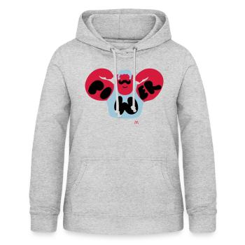 power - Women's Hoodie - light heather grey - Front - AI Model Female 172 light (172cm)