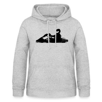 Kart Go Kart - Kartsport - Frauen Hoodie - Hellgrau meliert - Vorne - AI Model Female 172 light (172cm)